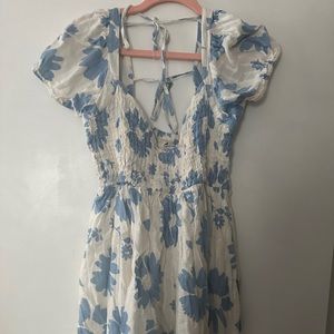 American Eagle Blue and White Floral Sundress